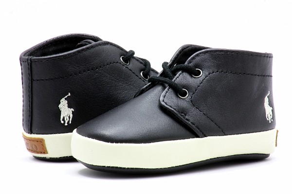  Polo Ralph Lauren Ensson Mid Infant Boy's Black Smooth Shoes 