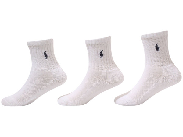  Polo Ralph Lauren Toddler Boy's White 6-Pack Crew Socks 