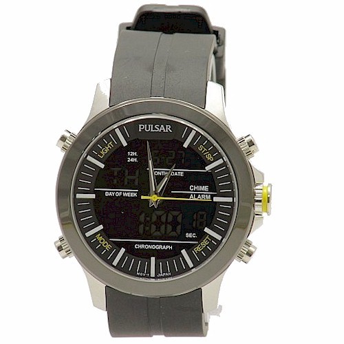  Pulsar Men's PW6001 Black Chronograph Digital/Analog Watch 