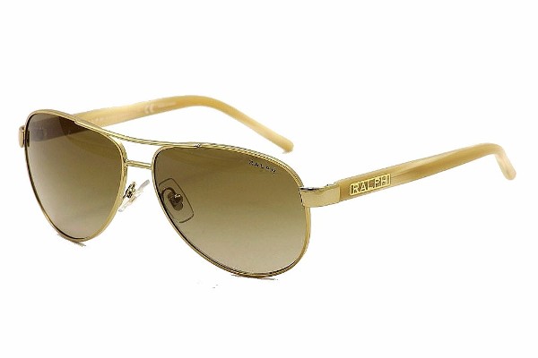  Ralph Lauren 4004 RA4004 101/13 Gold/Cream Pilot Sunglasses 59mm 