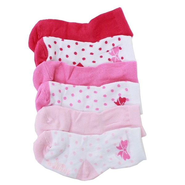  Robeez Mini Infant Girl's 6-Pairs Playful Pink Skid-Proof Socks 
