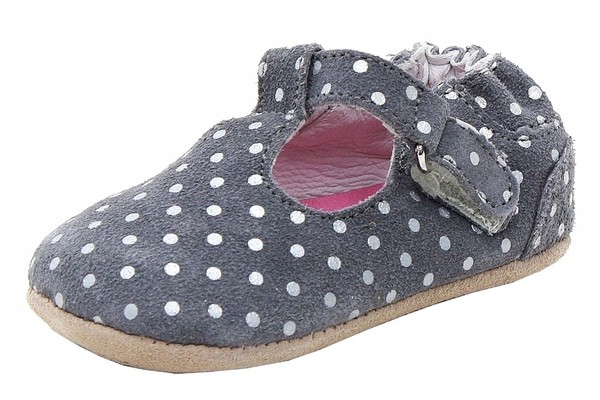  Robeez Mini Shoez Infant Girl's Silver Scarlett Fashion Suede Mary-Janes Shoes 