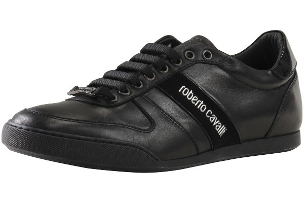  Roberto Cavalli Men's Versione B Black Sneakers Shoes 