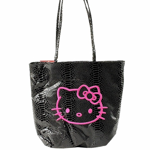  Sanrio Hello Kitty Black Python Tote Bag 