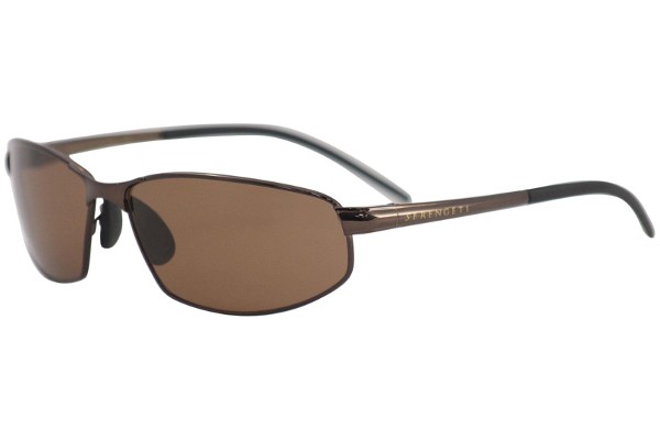  Serengeti Men's Granada 7300 Espresso/Brown Lens Polarized Wrap Metal Sunglasses 