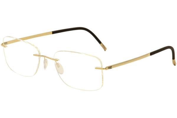  Silhouette Men's Eyeglasses Mosaic 5471 6051 23KT Brushed Gold Optical Frame 