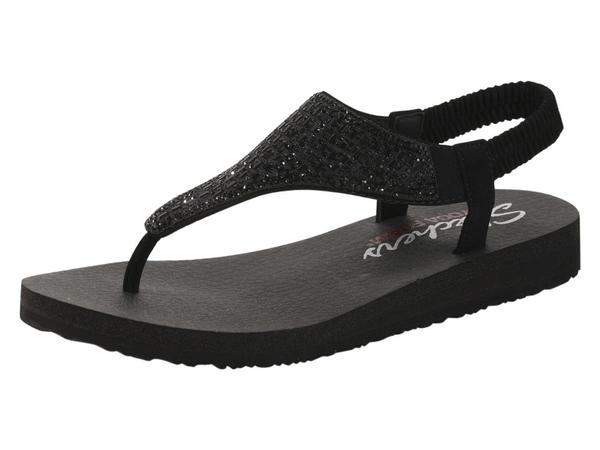 skechers yoga foam sandals black