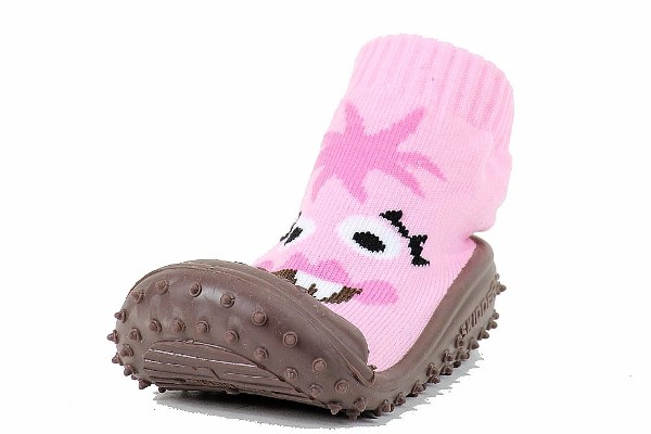  Skidders Girl's Skidproof Sneakers Bright Eyed Monster Pink Shoes 