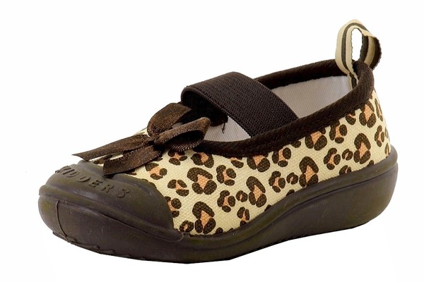  Skidders Infant Toddler Girl's Brown Leopard Print Canvas Mary Janes Shoes 