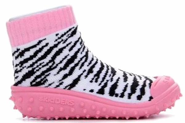  Skidders Infant Toddler Girl's Skidproof Zebra Stripe Pink Sneakers Shoes 