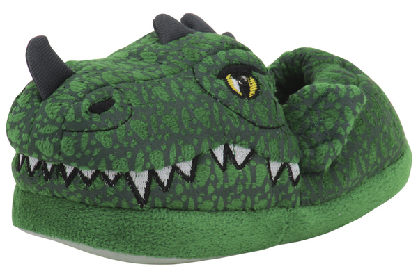  Stride Rite Toddler/Little Boy's Green Lighted Dragon Light Up Slippers Shoes 