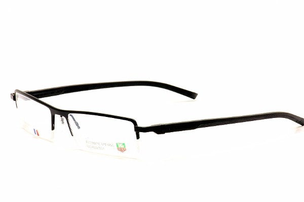  Tag Heuer Eyeglasses 0822 001 Black TagHeuer Half Rim Optical Frame 