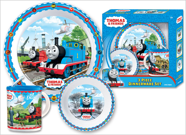  Thomas The Tank Engine Blue Deluxe Meal Time Set With Cup, Plate And Bowl 