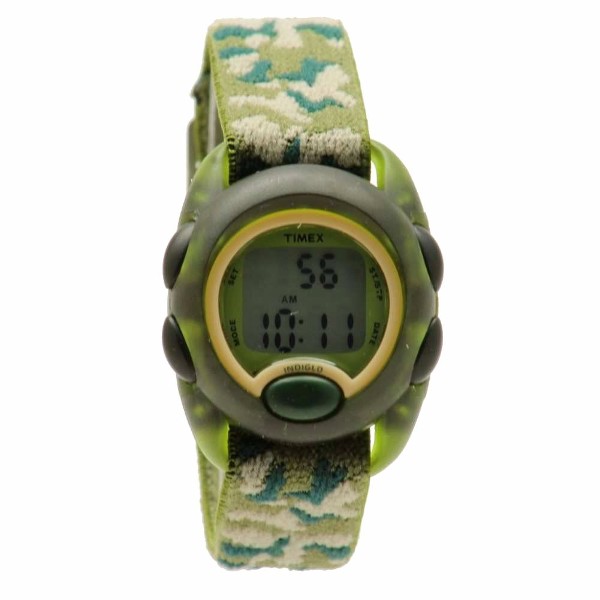  Timex Kids' T71912 Camo Elastic Fabric Strap Digital Watch 