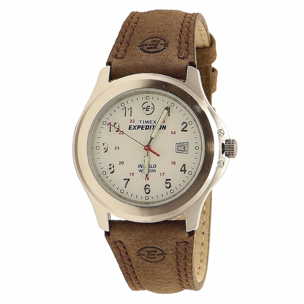  Timex Men's Expedition Metal Field T443819J Indiglo Silver/Brown Analog Watch 