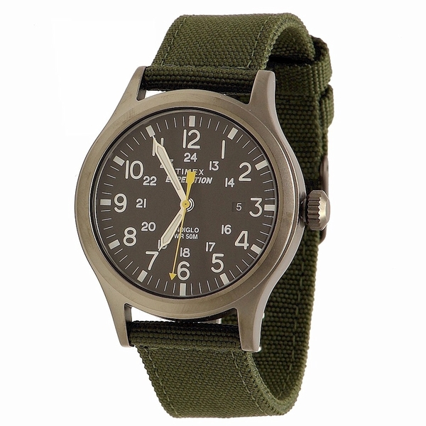  Timex Men's Expedition Scout T499619J Indiglo Black/Green/White Analog Watch 