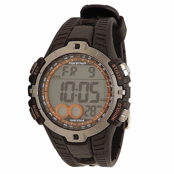  Timex Men's Marathon T5K8019J Indiglo Black Chronograph Digital Sport Watch 