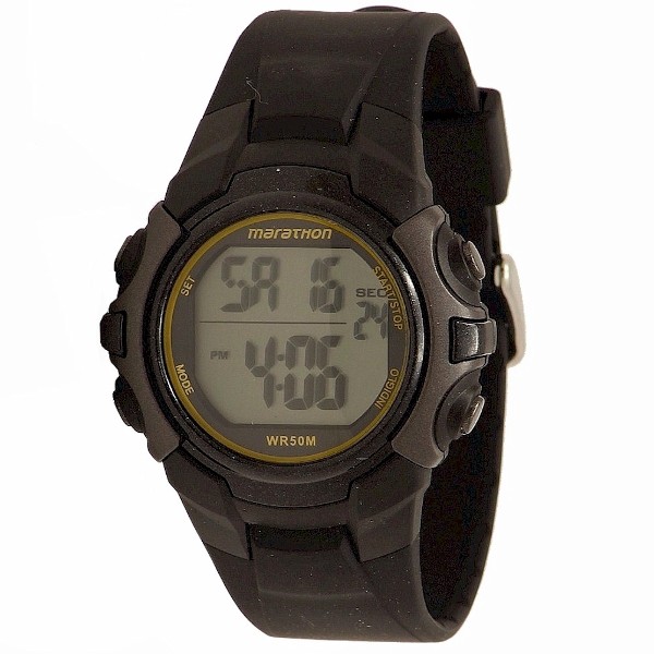  Timex Men's Marathon T5K8189J Indiglo Black/Yellow Digital Sport Watch 