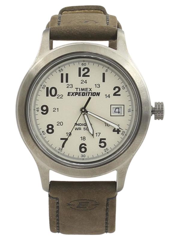  Timex Men's T49870 Expedition Silver/Brown Analog Watch 