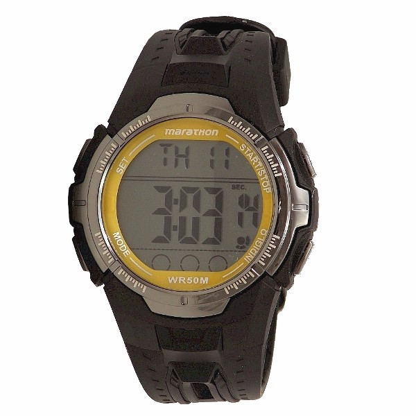  Timex Men's T5K8039J Marathon Indiglo Black/Yellow Digital Sport Watch 