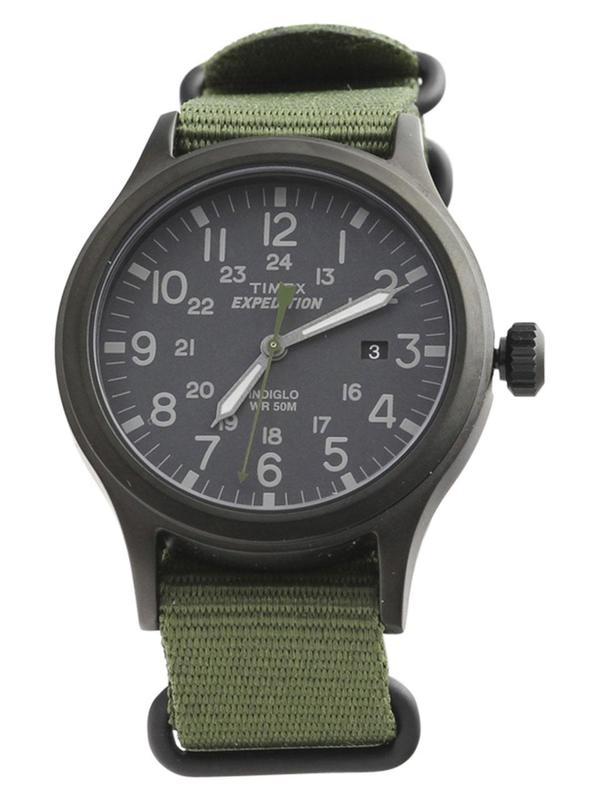  Timex Men's TW4B04700 Expedition Scout 40 Black/Green Analog Watch 