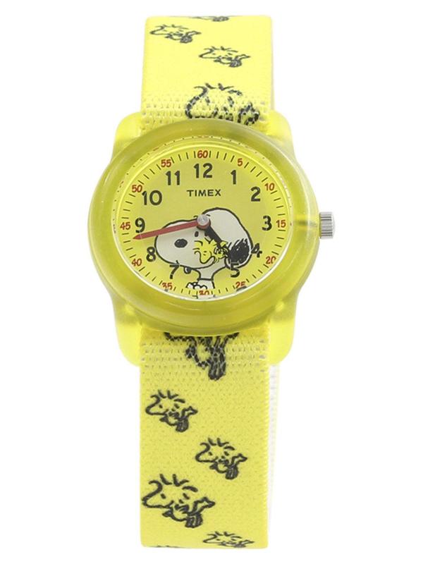  Timex TW2R41500 Time Machines Peanuts Collection Snoopy Yellow Analog Watch 