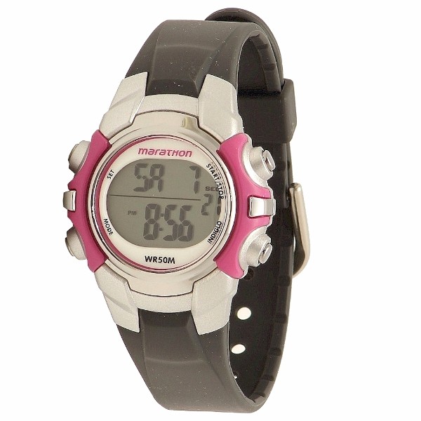  Timex Women's Marathon T5K6469J Indiglo Pink/Silver/Grey Digital Sport Watch 