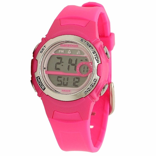  Timex Women's Marathon T5K7119J Indiglo Pink Chronograph Digital Sport Watch 