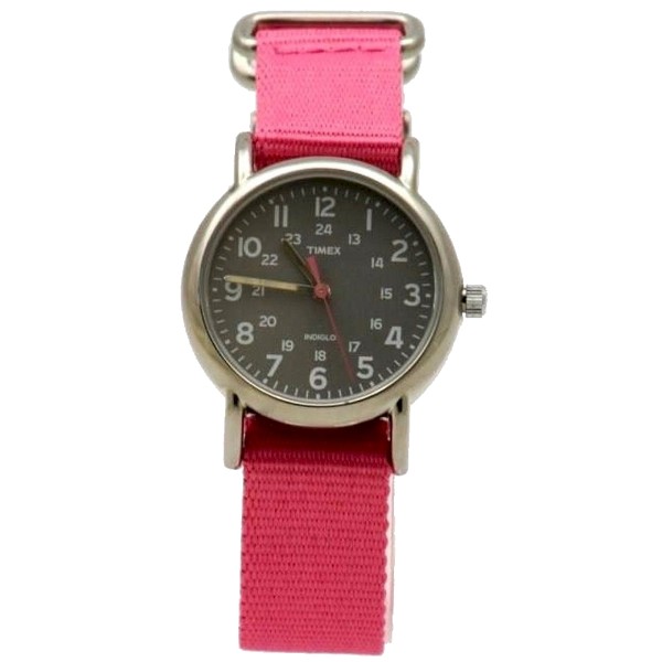  Timex Women's T2N834 Weekender Pink Nylon Analog Watch 
