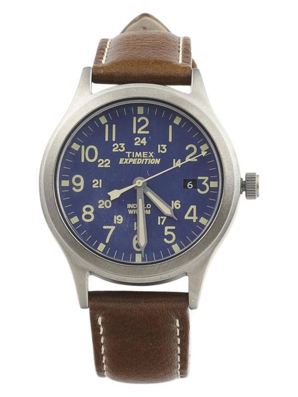  Timex Women's TW4B11100 Expedition Scout 36 Blue/Grey/Brown Analog Watch 