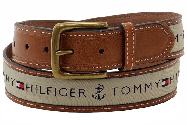 Tommy Hilfiger Men's Ribbon Inlay Fashion Belt | JoyLot.com