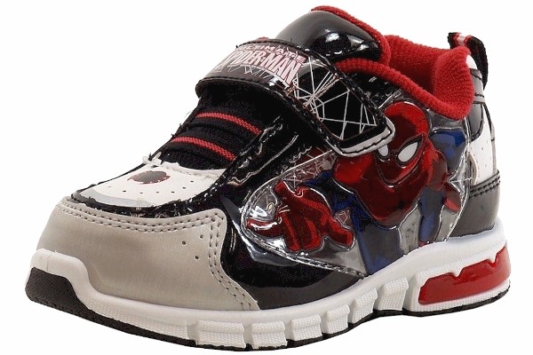  Ultimate Spiderman Boy's Fashion Light Up Black/Red Sneakers Shoes 