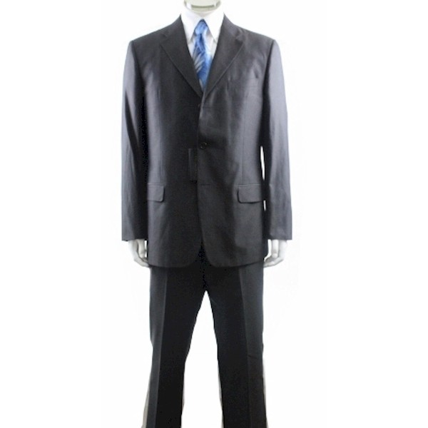  Valentino Men's 3-Button 2-Back Vent Charcoal Cotton Suit 