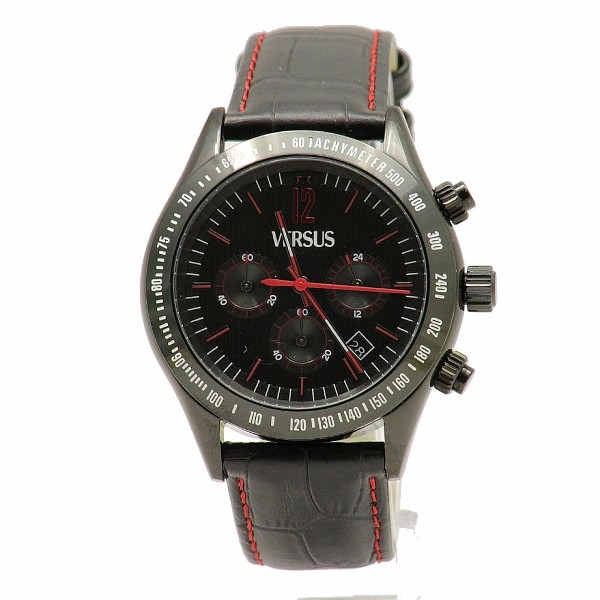  Versus By Versace Men's Cosmopolitan SGC040012 Black/Red Analog Watch 