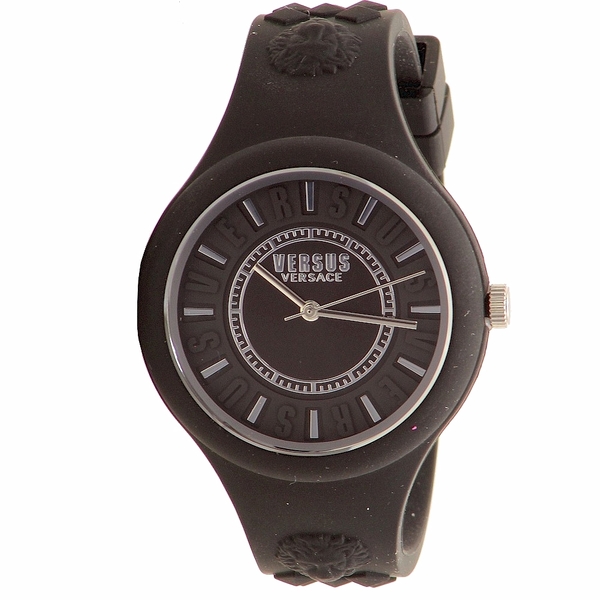  Versus By Versace Women's Fire Island SOQ020015 Black/Silver Rubber Analog Watch 