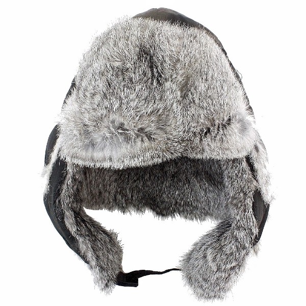  Woolrich Fur Lined Black Winter Aviator Hat 