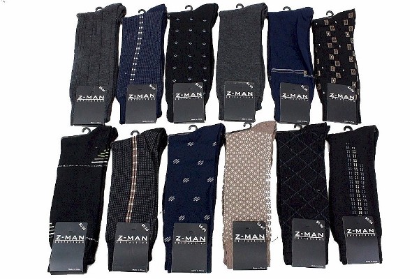  Z-Man Collection Men's Assorted 12-Pair Dress Crew Socks Sz: 10-13 Fits 7-12 