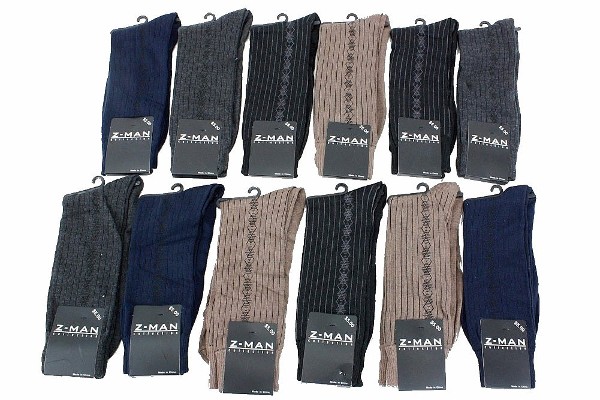 Z-Man Collection Men's Patterned 12-Pair Dress Crew Socks Sz: 10-13 Fits 7-12 