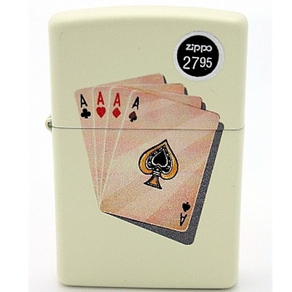  Zippo 24795 Four Of A Kind Aces Cream Lighter 