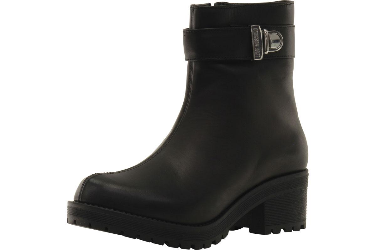 Womens Shoes Boots Ankle boots Love Moschino Leather Ankle Boots in Black 