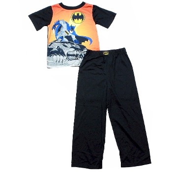 Batman Boy's Black 2-Piece Short Sleeve Pajama Sleepwear Set