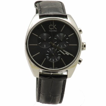 Calvin Klein Men's K2F27107 Black Leather Chronograph Watch