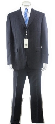 Gianfranco Ferrre Suit Men's 3-Button Black/White Stripes 100% Wool