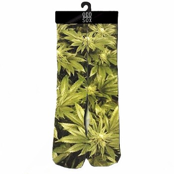 Odd Sox Green Trees Crew Sock Fits Shoe 6-13