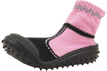 Skidders Infant Toddler Girl's Black/Pink T-Strap Sneakers Shoes
