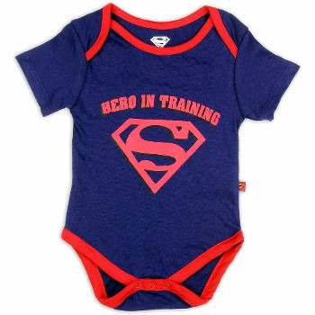 Superman Infant Boy's Creeper Hero In Training Navy Bodysuit