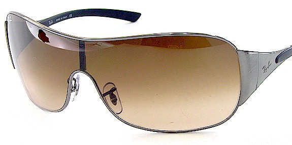 Ray Ban RB3321 3321 041/13 Gunmetal Shield Ray Ban Sunglasses 