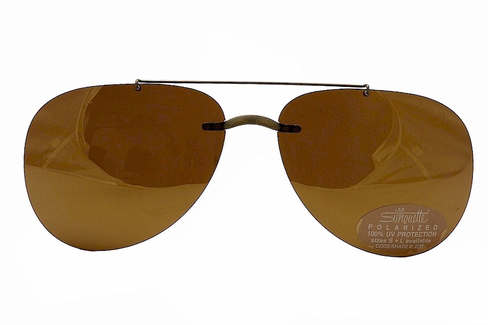 Silhouette Sunglasses 5090 B1-B2 Brown Polarized Clip-On | JoyLot.com