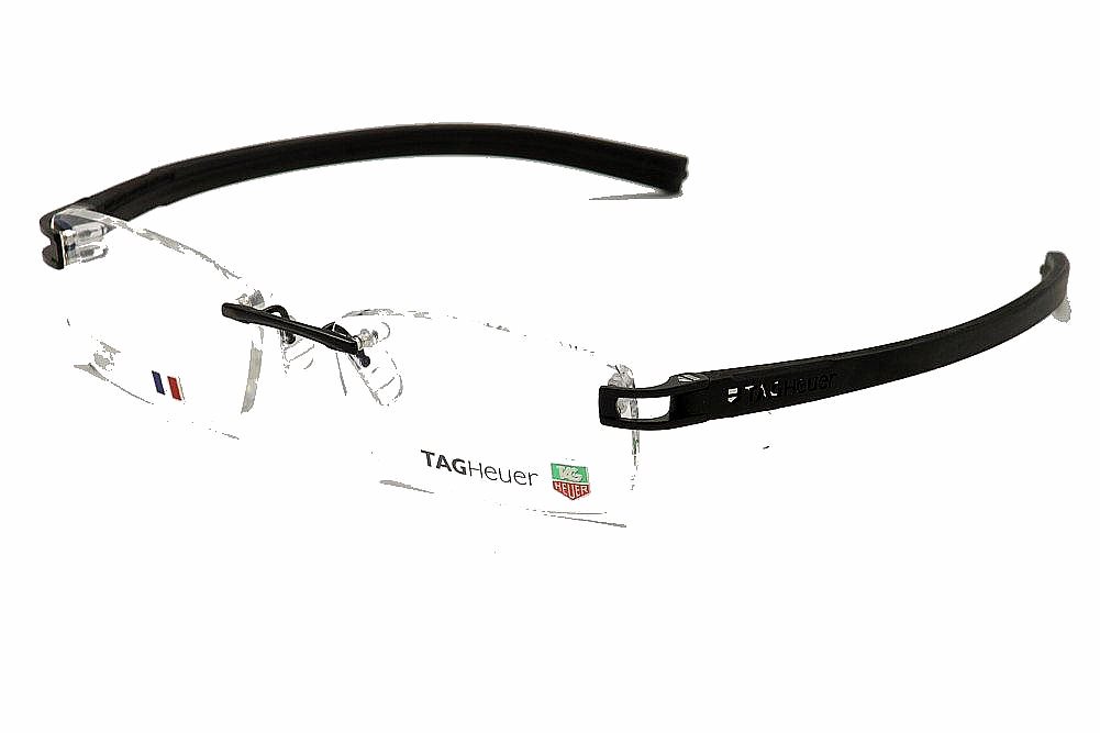 Tag Heuer Eyeglasses TH/7645 001 Black TagHeuer Rimless Optical Frame ...