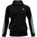 Adidas Men's Essentials Black/White Tricot Long Sleeve Track Jacket